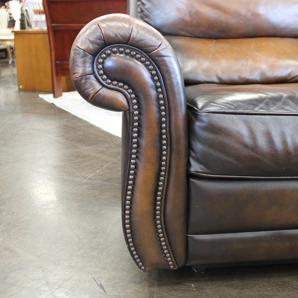 Orig Price $2600 - Leather Manual Reclining Loveseat