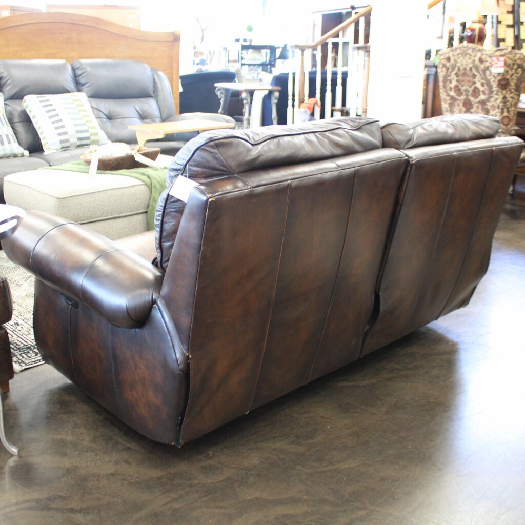 Orig Price $2600 - Leather Manual Reclining Loveseat