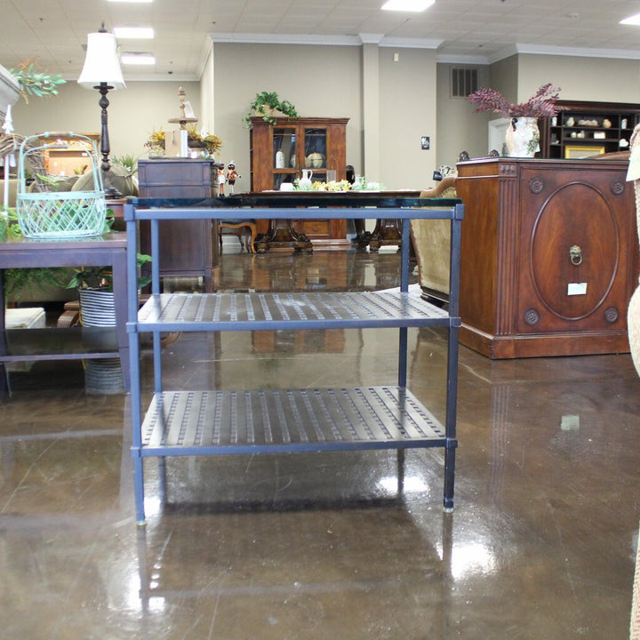 Orig Price $1500 - Metal Side Table w/ Glass Top