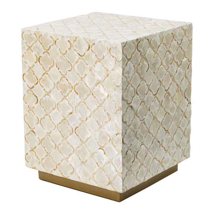 Capiz Cube Stool End Table