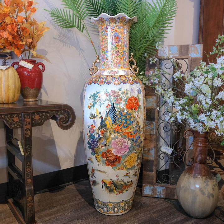 Japanese Satsuma Palace Floor Vase