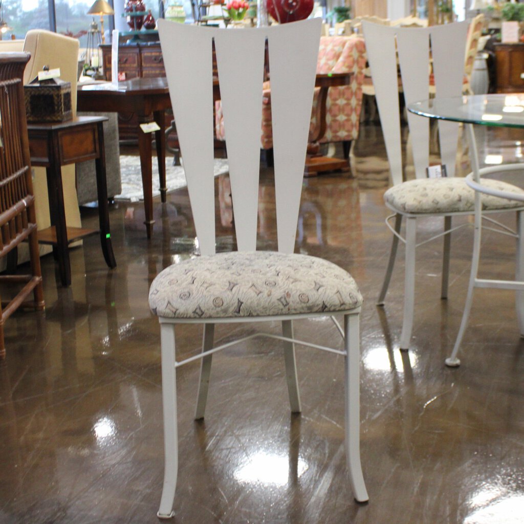 Glass and Metal Dining Table w/ 4 Chairs