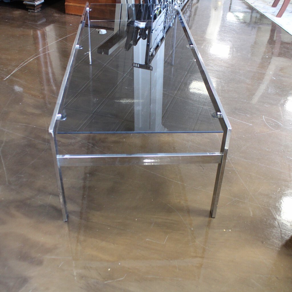 Rectangle Cocktail Table w/ Smoked Glass