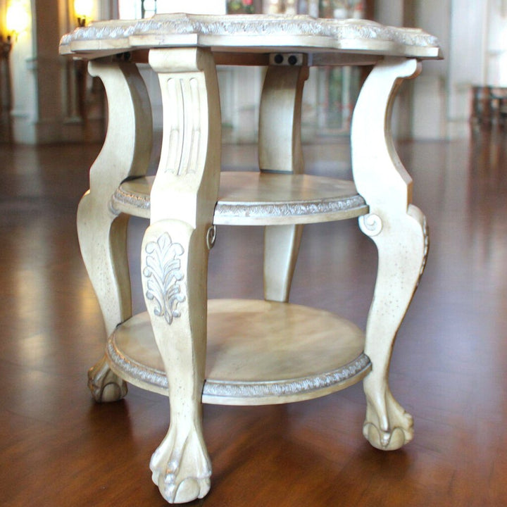 Orig Price $1200 - Round End Table w/ 2 Shelves