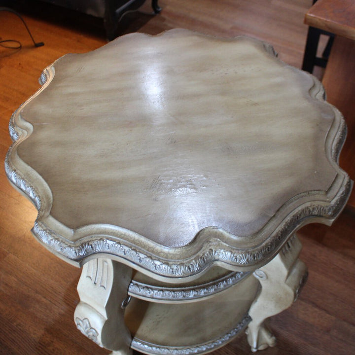 Orig Price $1200 - Round End Table w/ 2 Shelves