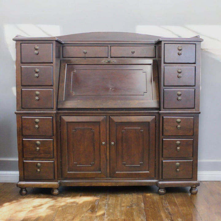 ORIG PRICE-$2585 PAULA DEEN "Earl's Cabinet" Drop Front Desk w/14 Drawers