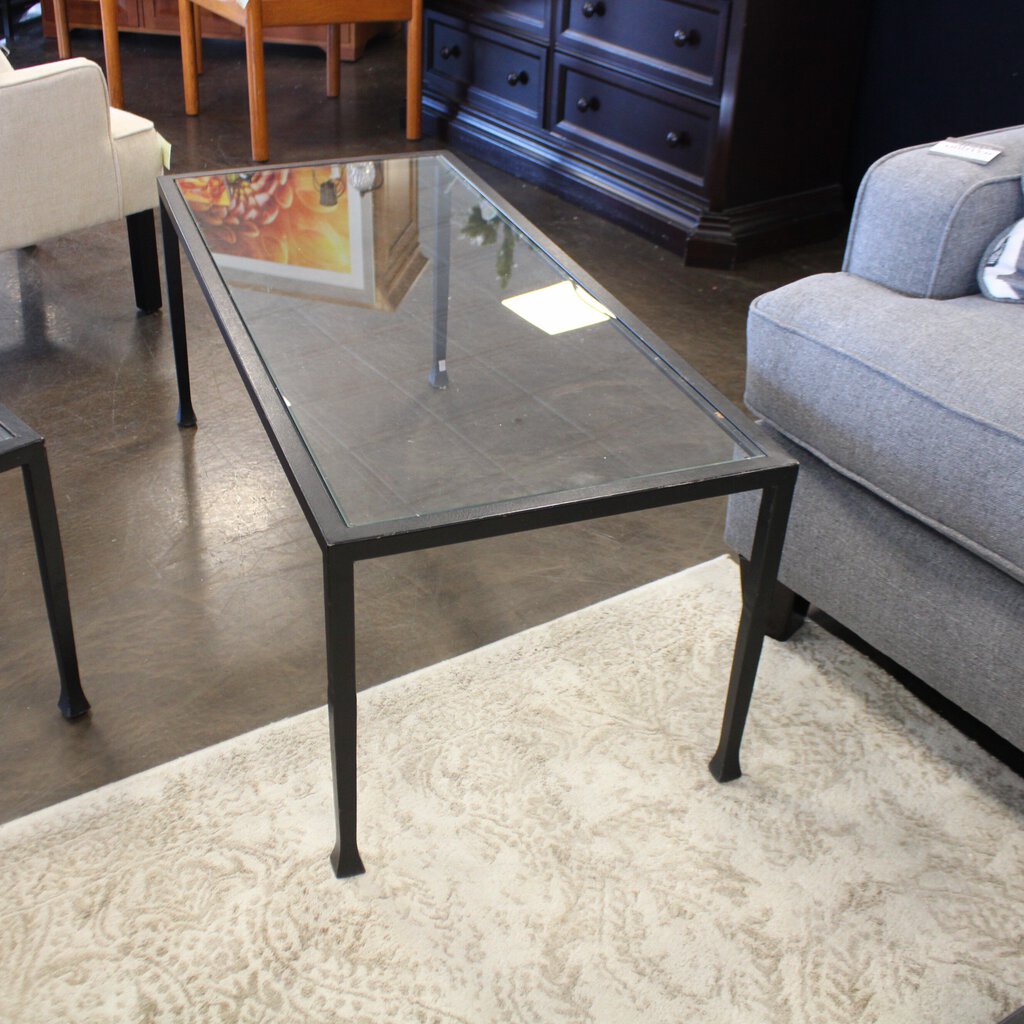 Orig Price $499 - Glass & Metal Nesting Tables