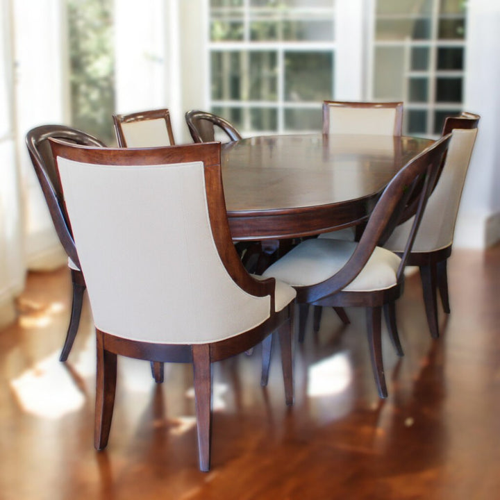 Orig Price $7000 - Oval Dining Table w/ 8 Chairs & 2 Leaves