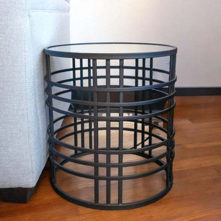 Orig Price $100 - Round Mirror Top End Table