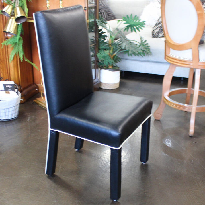 Orig Price $4000 - Set of 8 Custom Leather Parsons Chairs