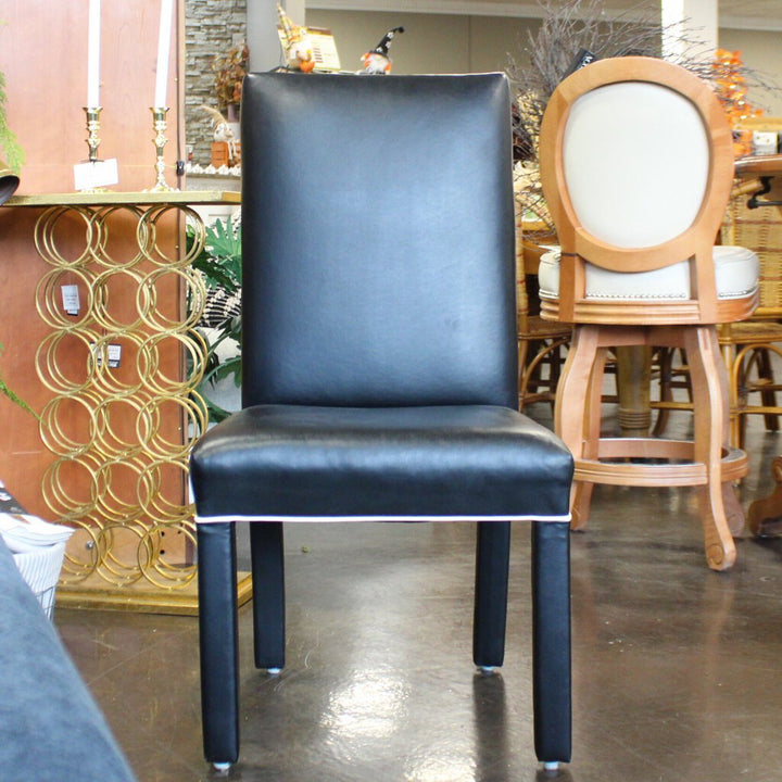 Orig Price $4000 - Set of 8 Custom Leather Parsons Chairs