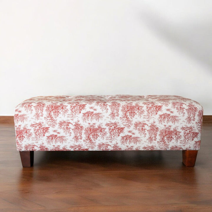 Toile Pattern Ottoman