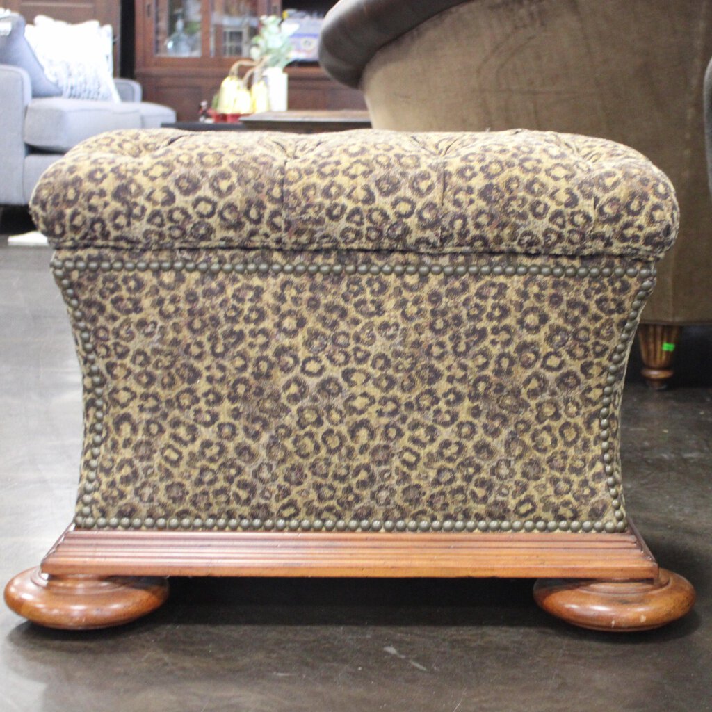 Orig Price $950 - Leopard Print Storage Ottoman