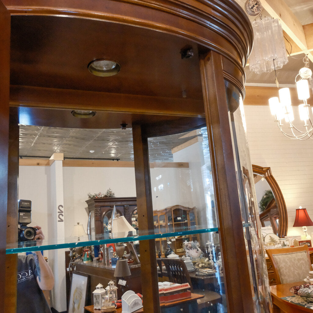 Orig Price $1500 - Demilune Lighted Curio Cabinet