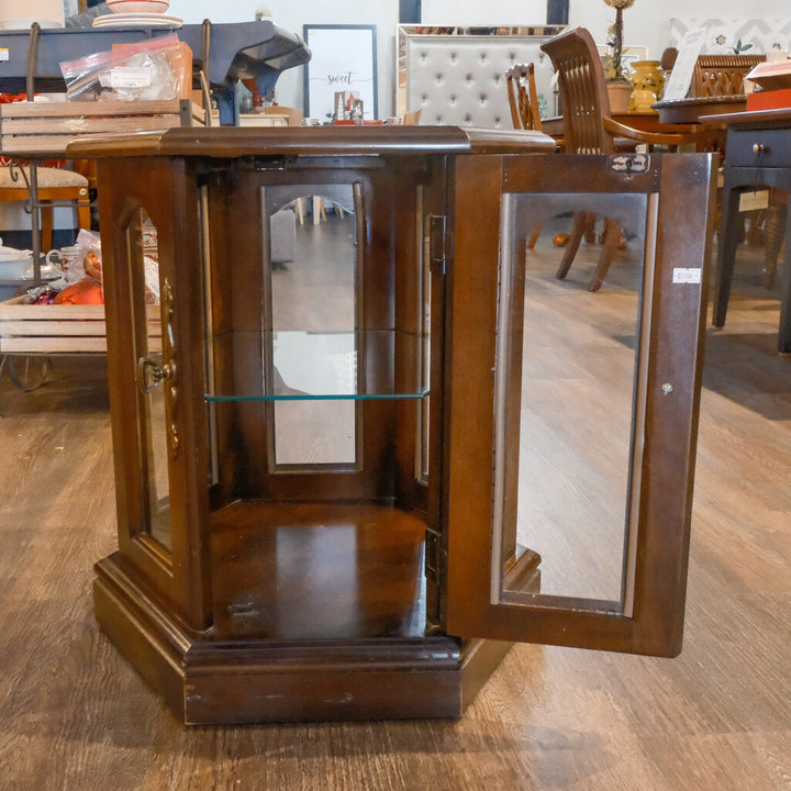 Antique Hexagon Side Table Cabinet