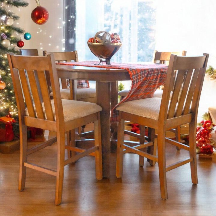 Pub Table with Leaf and 4 Chairs