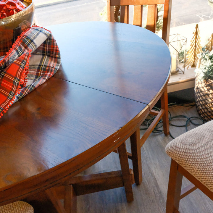 Pub Table with Leaf and 4 Chairs