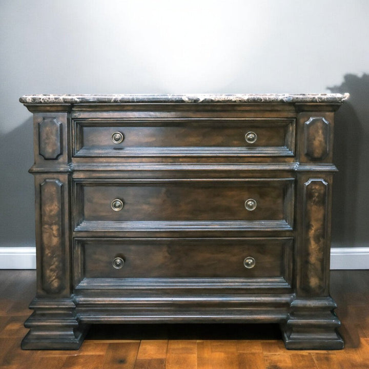 Marble Top 3 Drawer Nightstand