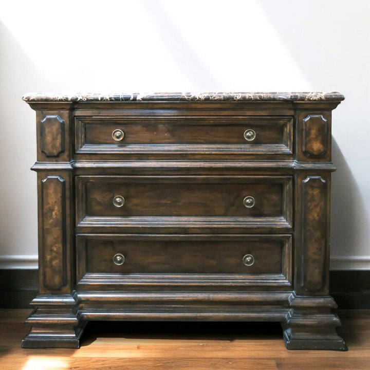 Marble Top 3 Drawer Nightstand -