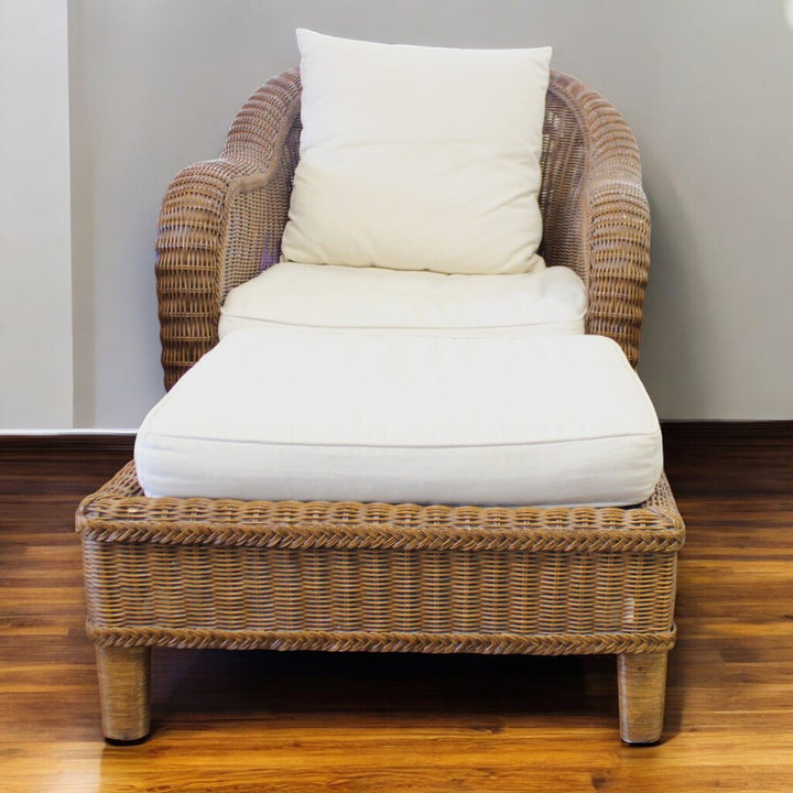 Wicker Chair & Ottoman