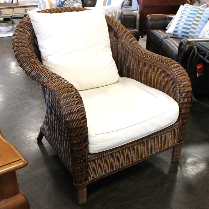 Wicker Chair & Ottoman