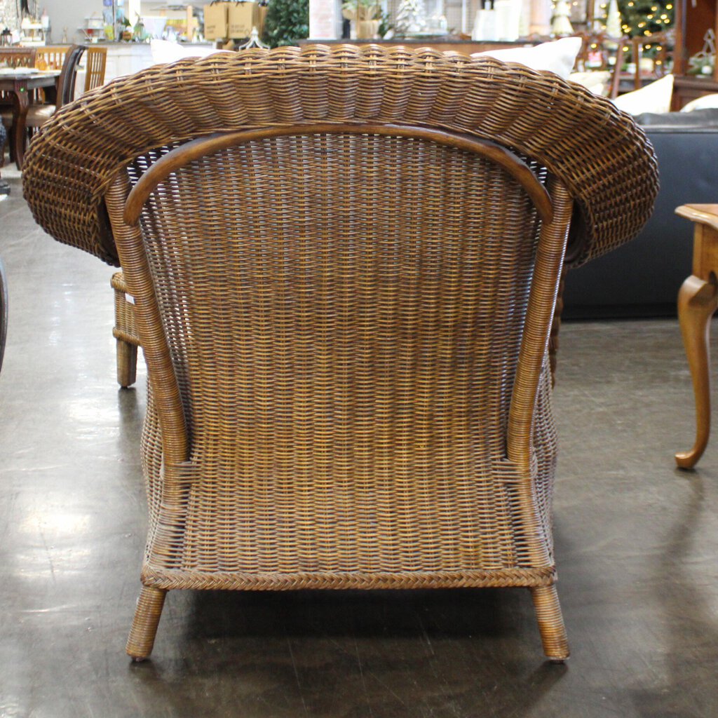 Wicker Chair & Ottoman