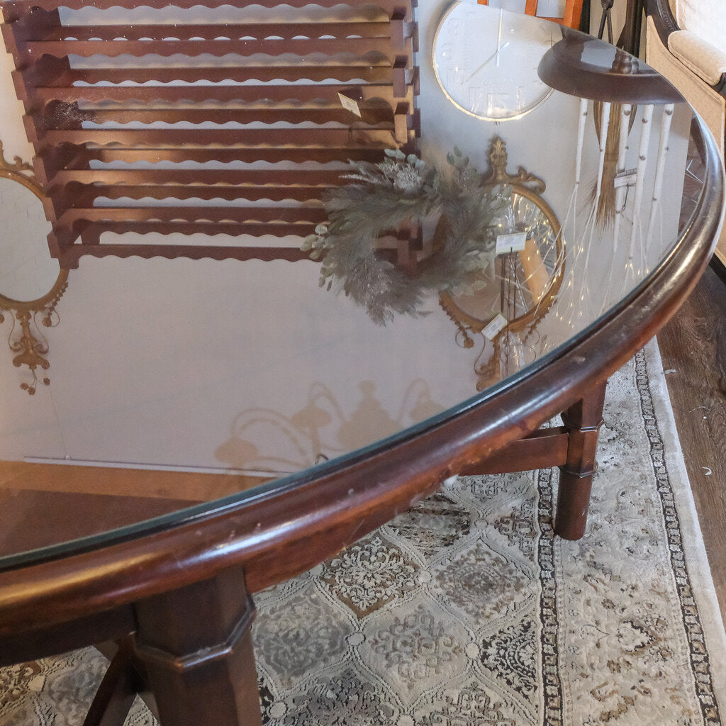 Round Dining Table with Crescent Leaves