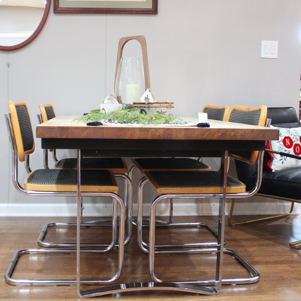 Orig Price $1100 - Butcher Block Table w/ Four Chairs