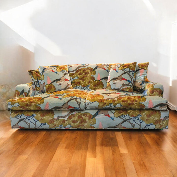 Orig Price $7000 - Custom Upholstered Mallard Drake Sofa