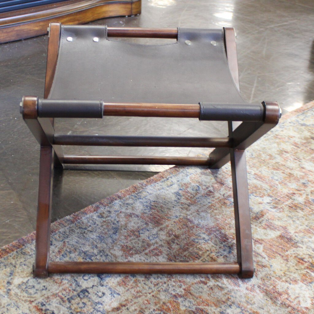 Orig Price $449 - Camp Style Leather Footstool