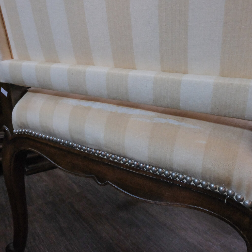 Striped Wingback Arm Chair