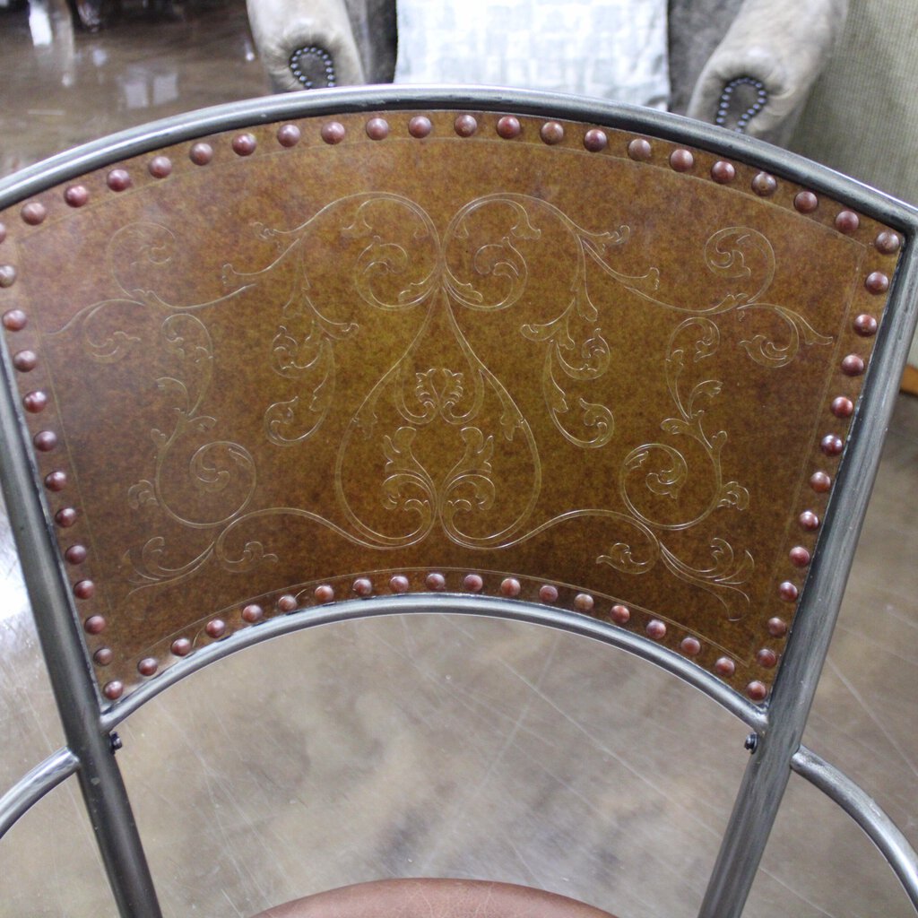 Orig Price $1200 - Glass & Iron Table w/ 2 Chairs