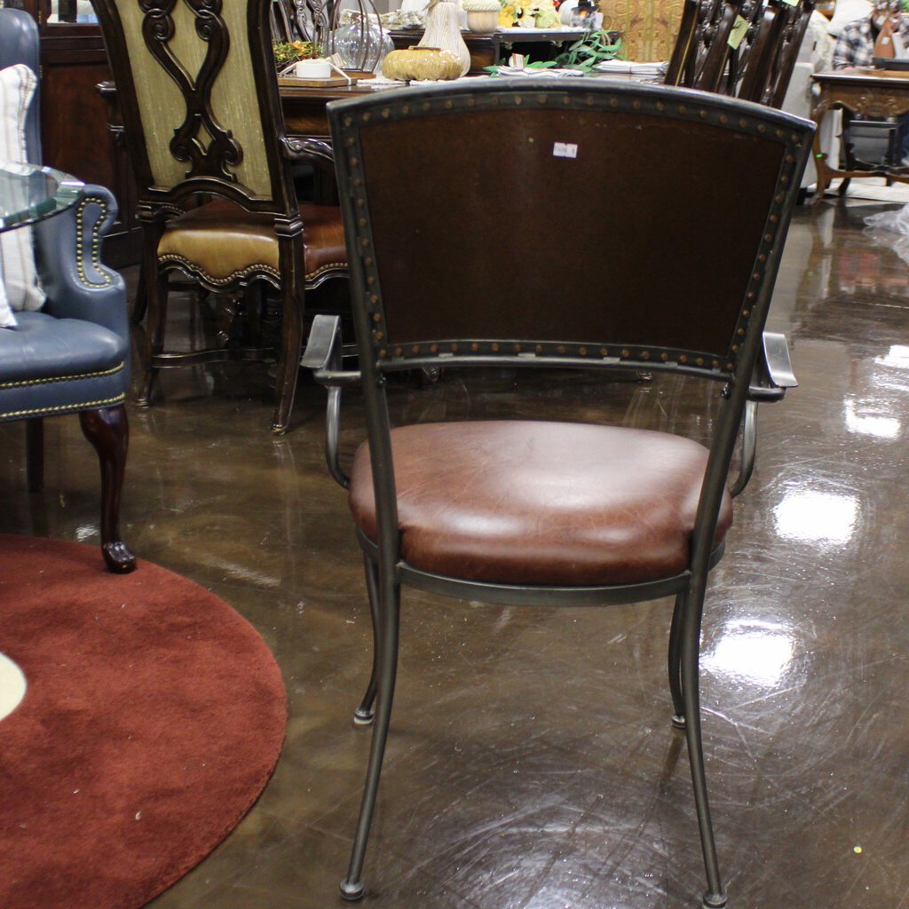 Orig Price $1200 - Glass & Iron Table w/ 2 Chairs