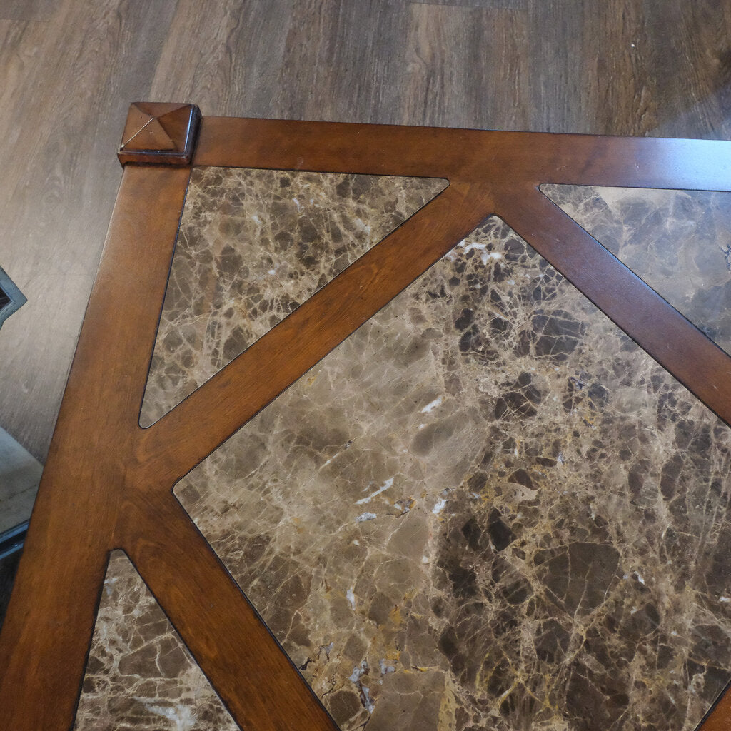 Cocktail Table with Marble Tile Inserts