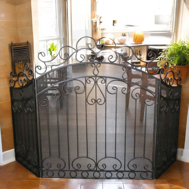 Orig Price $499 - Iron Scroll Fireplace Screen