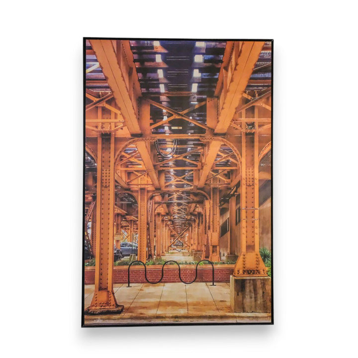 Extra Large Chicago El Train Framed Canvas