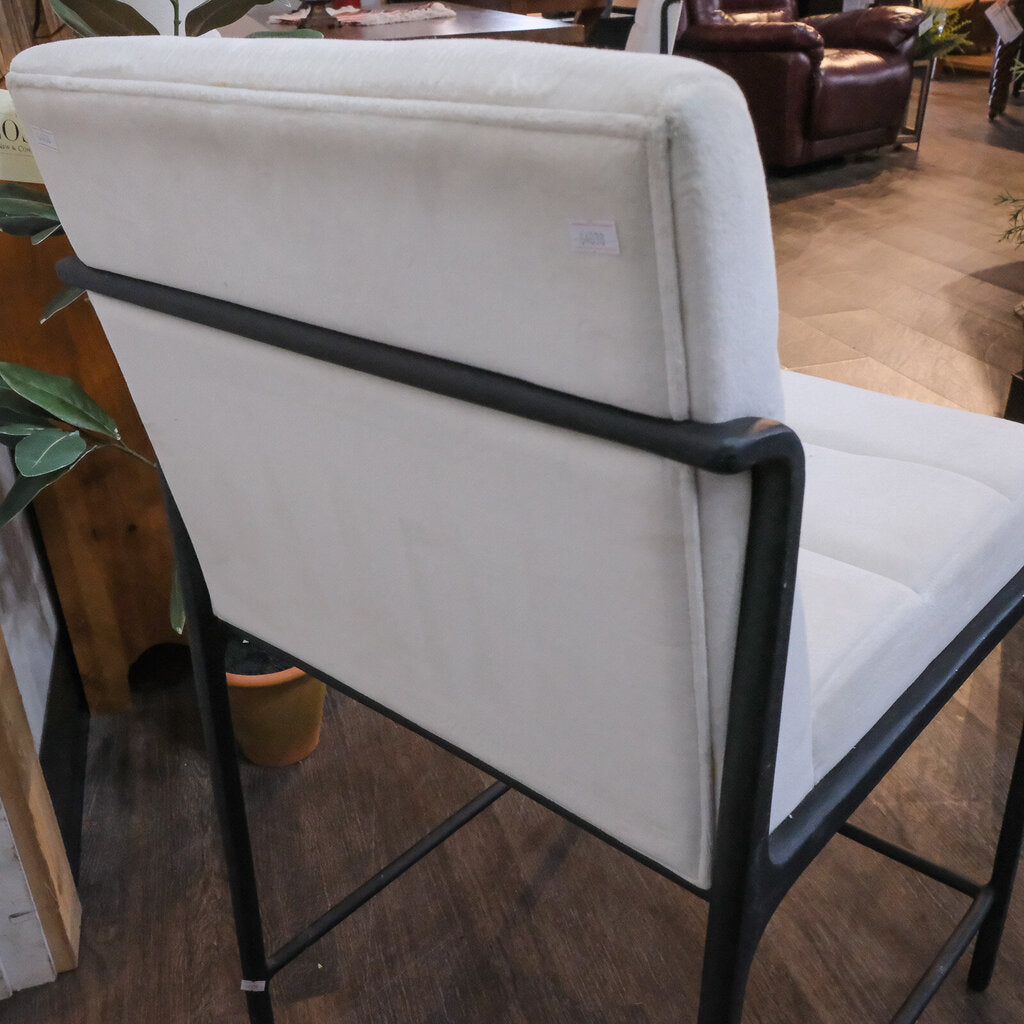 Orig Price $600 - Upholstered Counter Stool with Iron Base