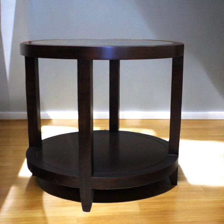 Round End Table w/ Frosted Glass