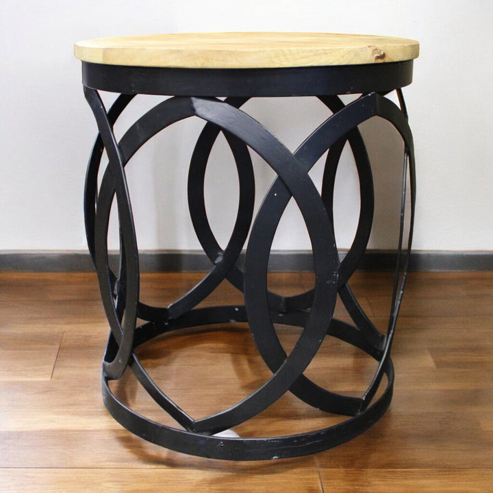 Wood and Metal End Table