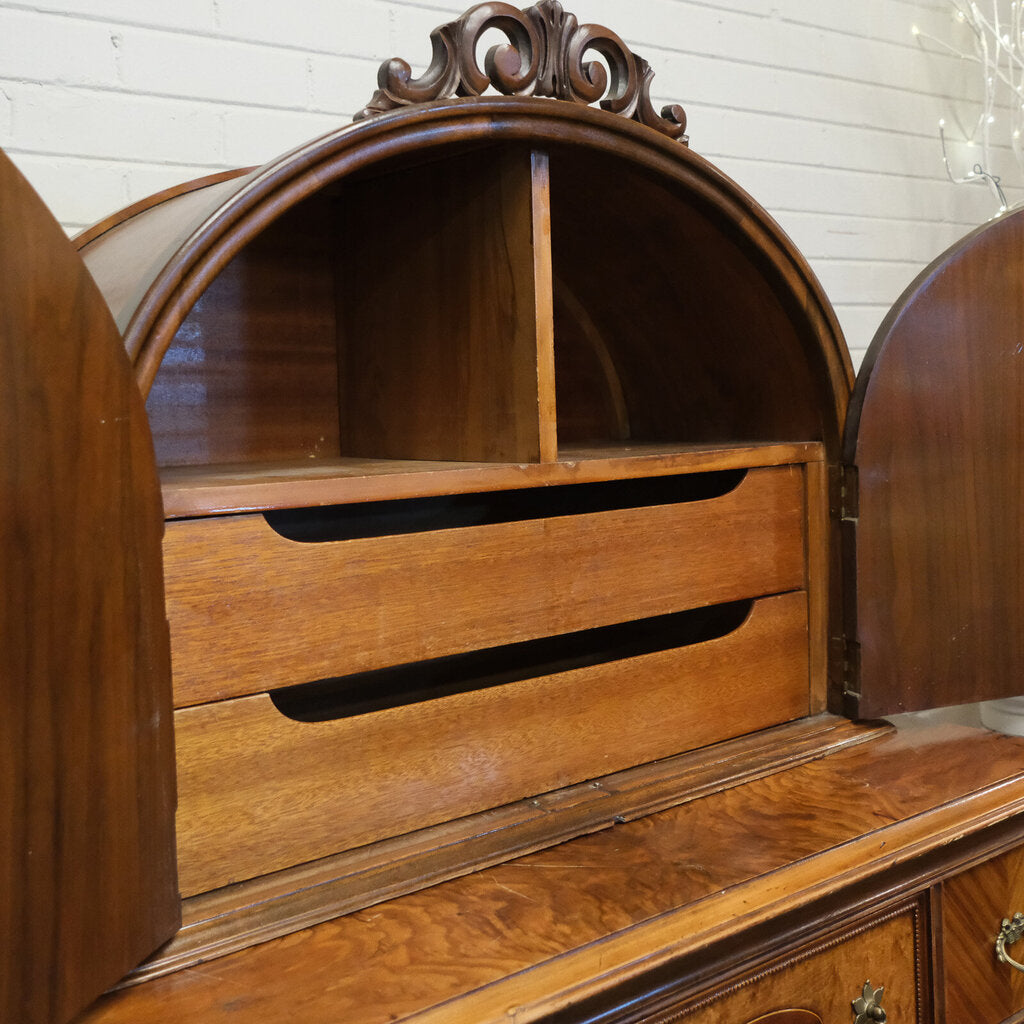 Vintage Victorian Dresser with Dome Hutch