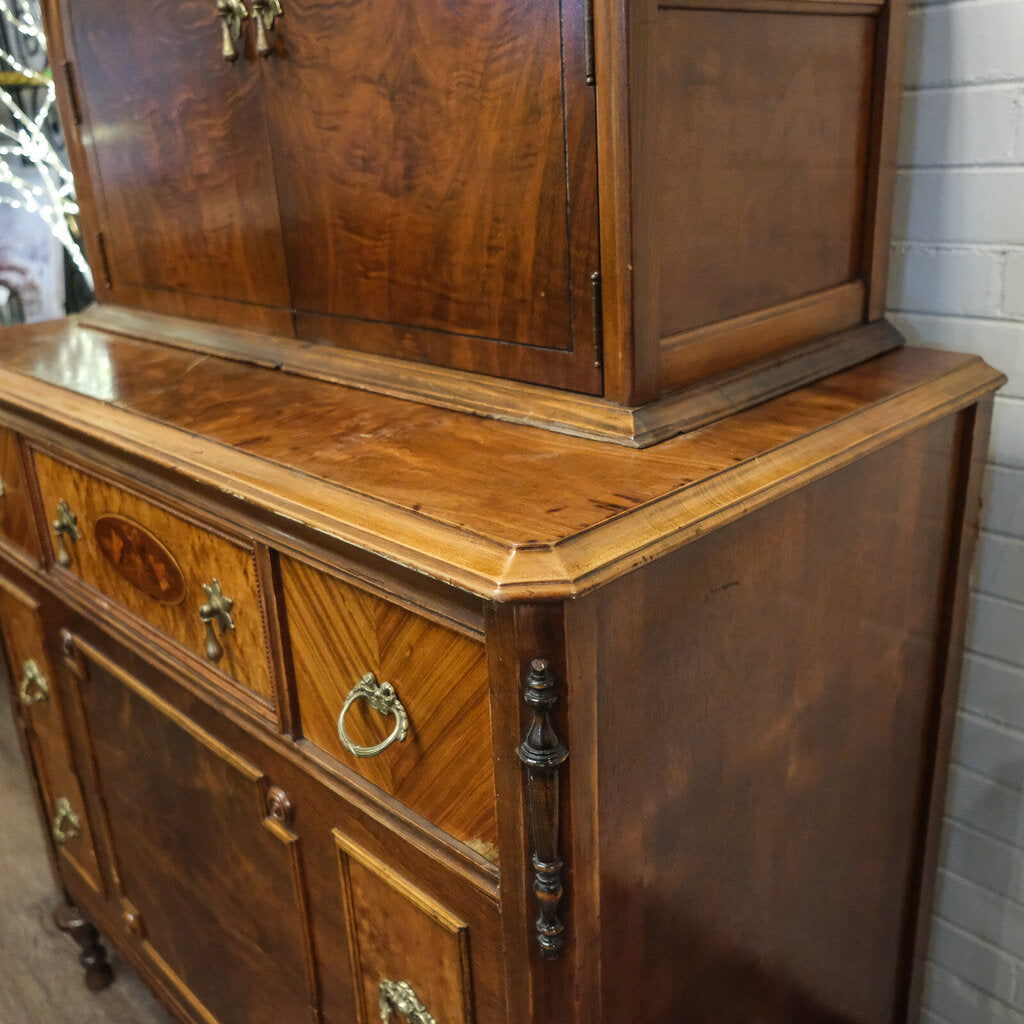 Vintage Victorian Dresser with Dome Hutch