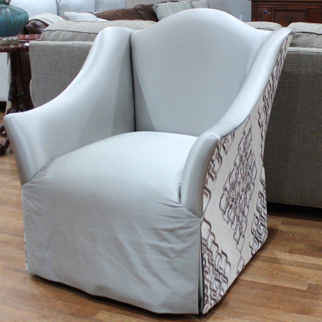 Orig Price $2500 - Silk Swivel Chair w/ 2 Pillows