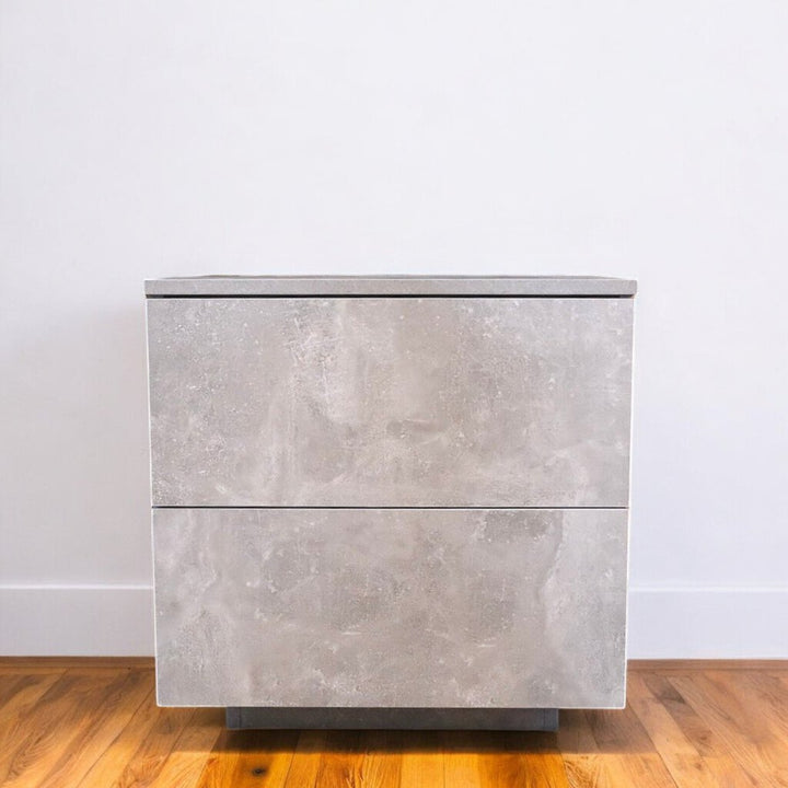 2 Drawer Concrete Look Nightstand