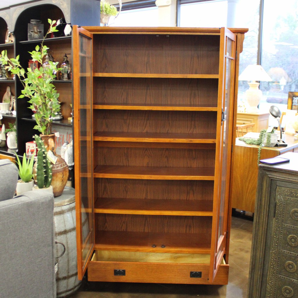 Orig Price $2200 - Solid Wood Bookcase w/ Drawer & 6 Shelves