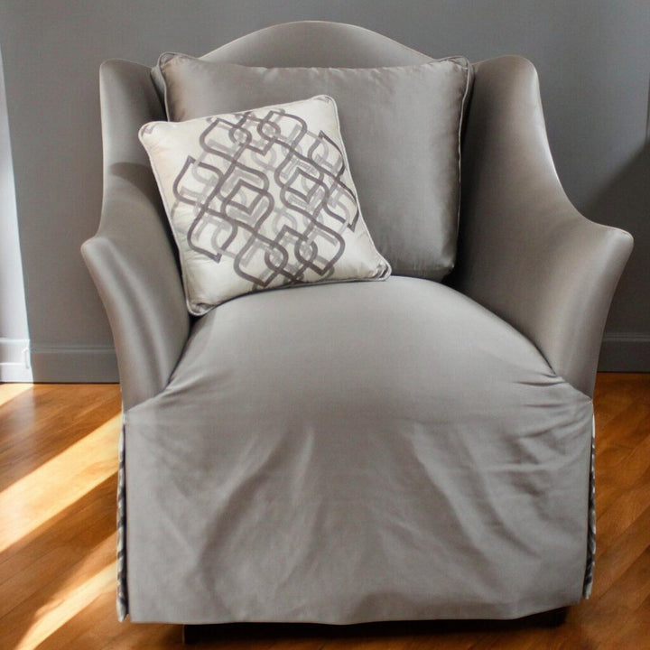 Orig Price $2500 - Silk Swivel Chair w/ 2 Pillows