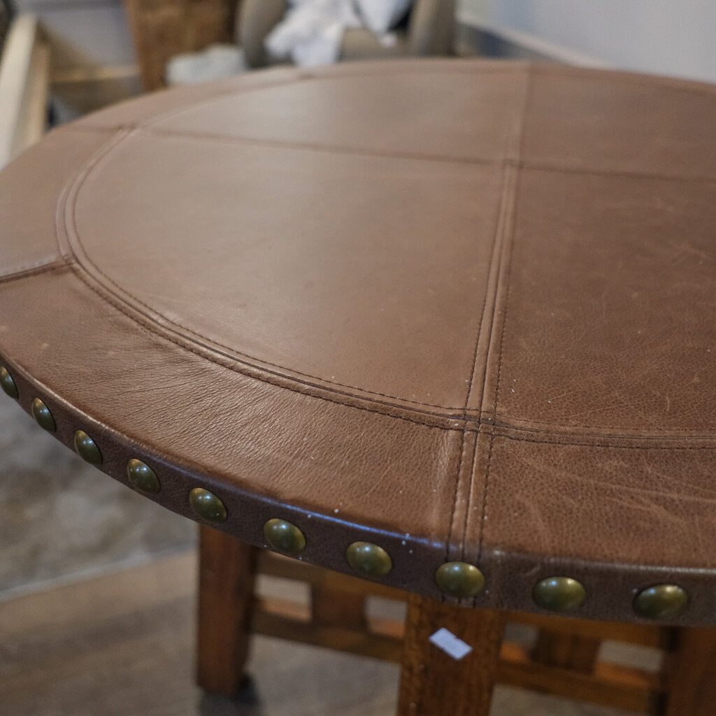 Leather Top Occasional Table