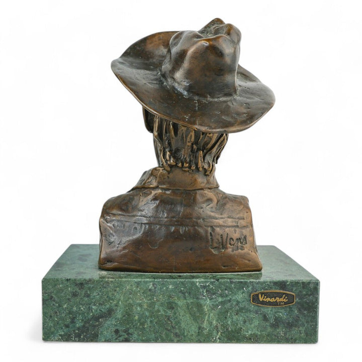 Bronze Cowboy Head on Marble