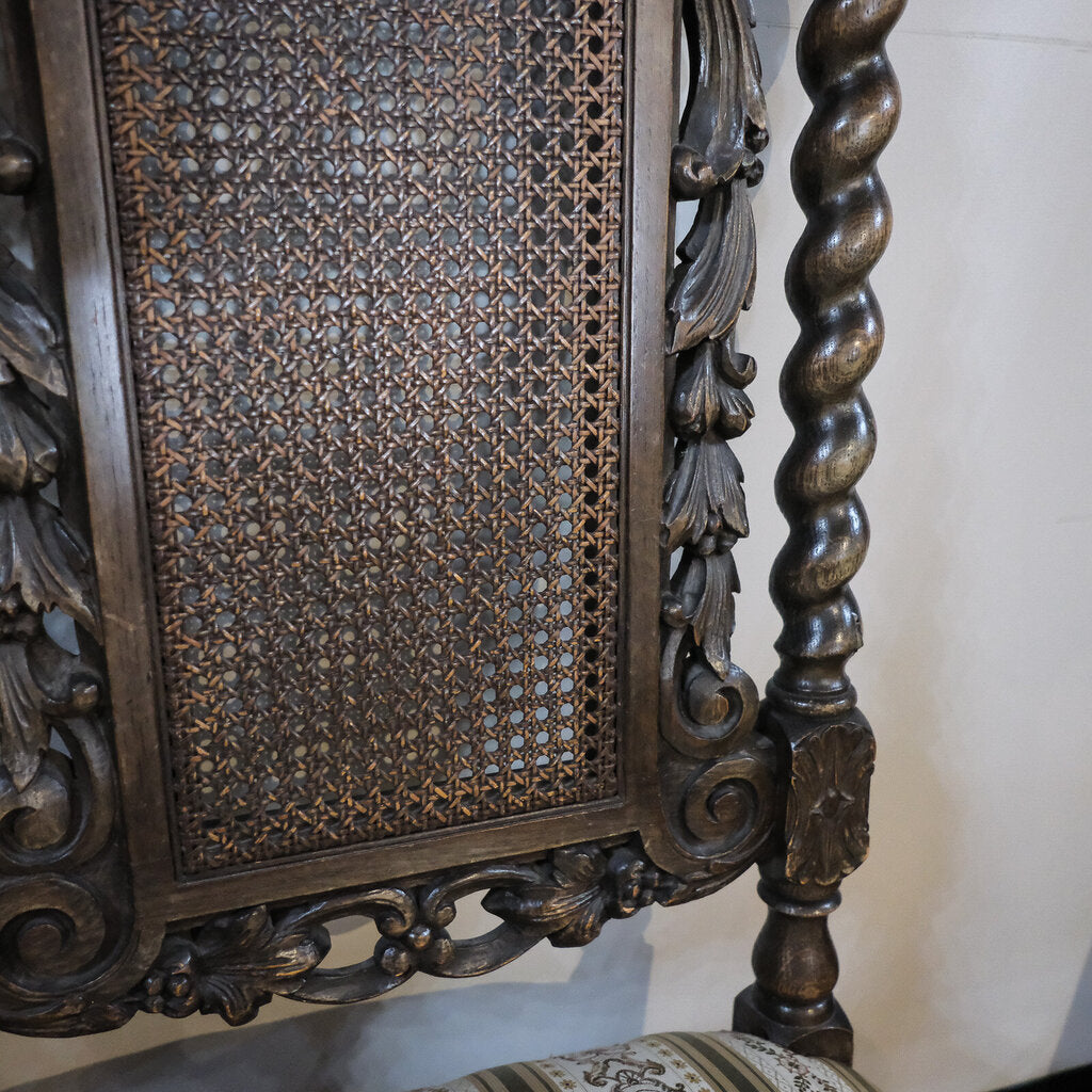 Late 19th Century Hand Carved Victorian Throne Chair