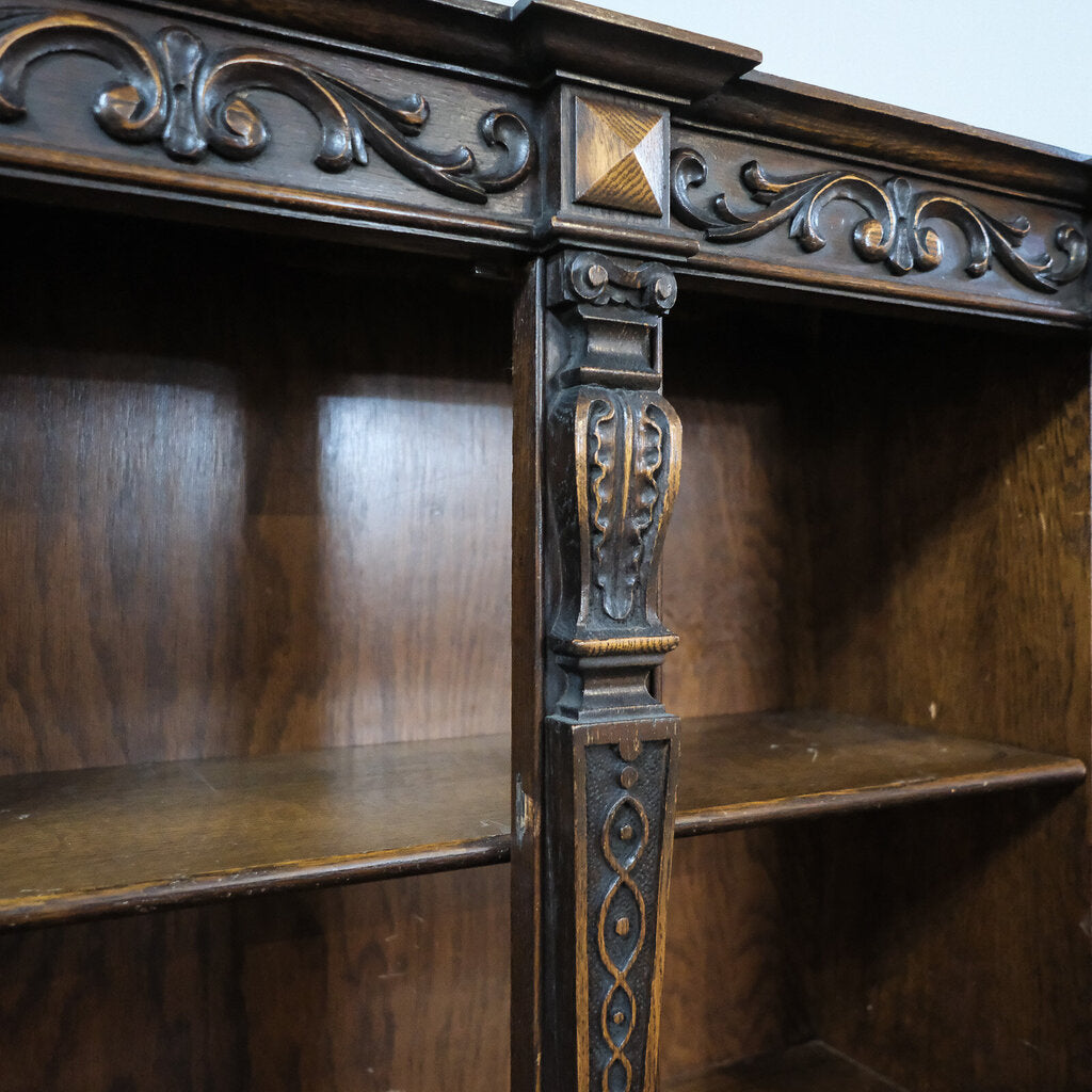 Late 19th Century Hand Carved English Tudor Secretary Desk