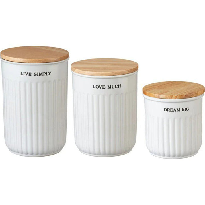 3 Pc. Canister Set - Dream Big, Love Much, LiveSimply